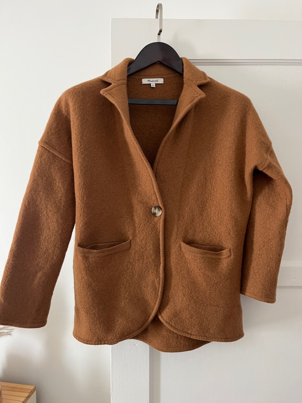 Madewell Brown Single-Button Wool Jacket Blazer